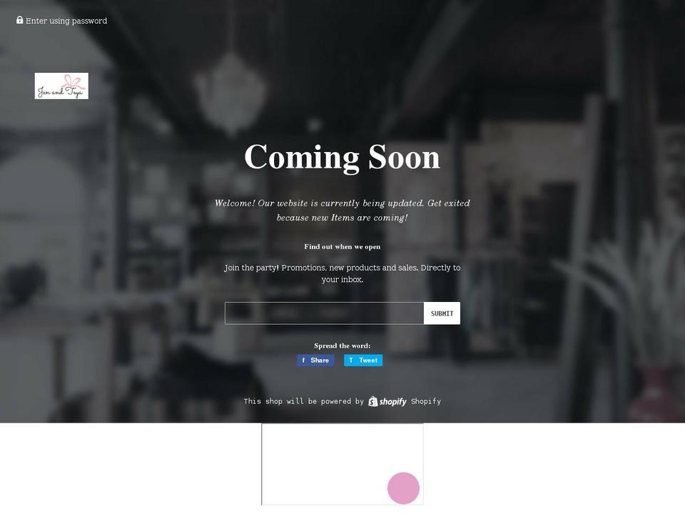 jenandteya.com shopify website screenshot