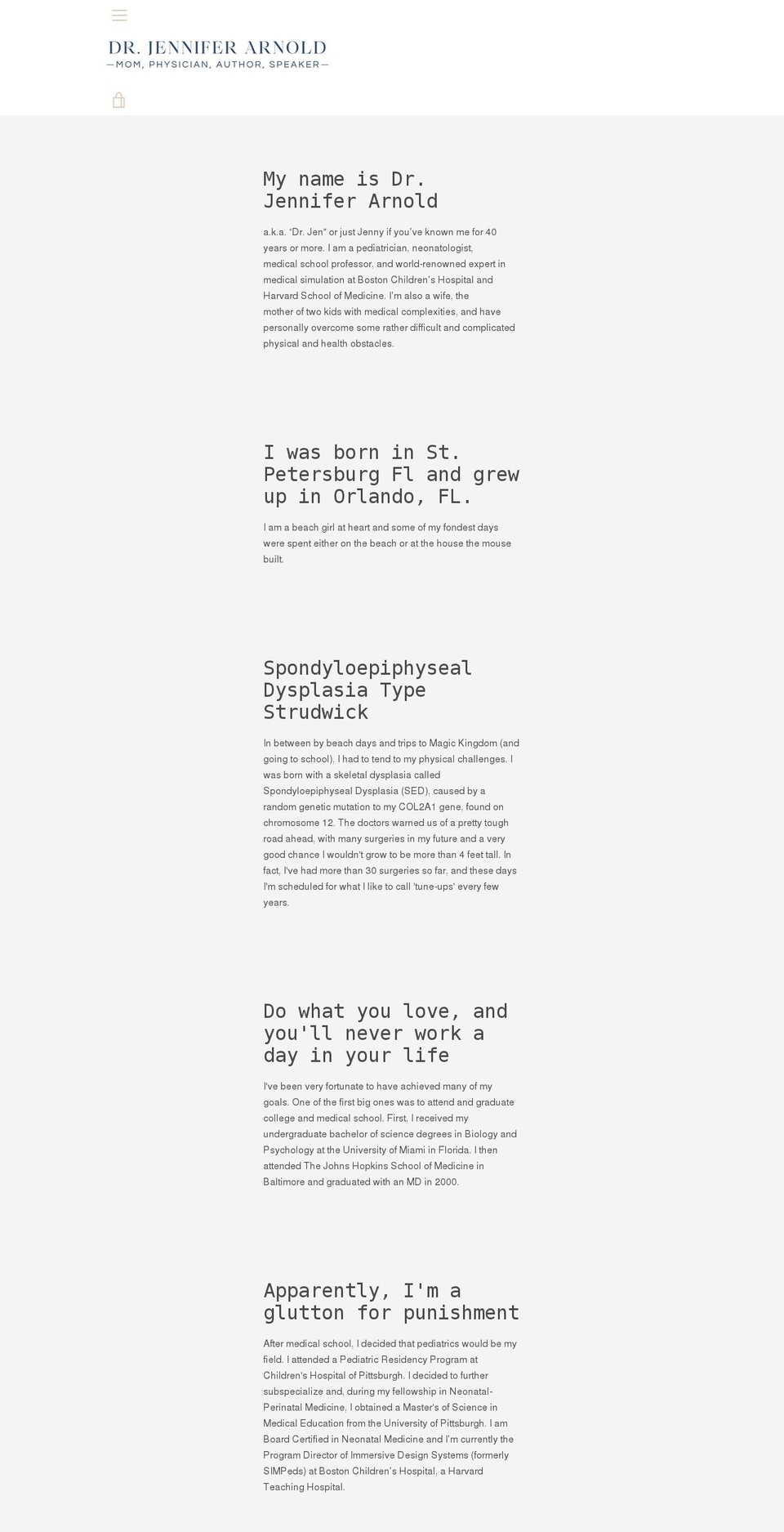 jenarnoldmd.com shopify website screenshot