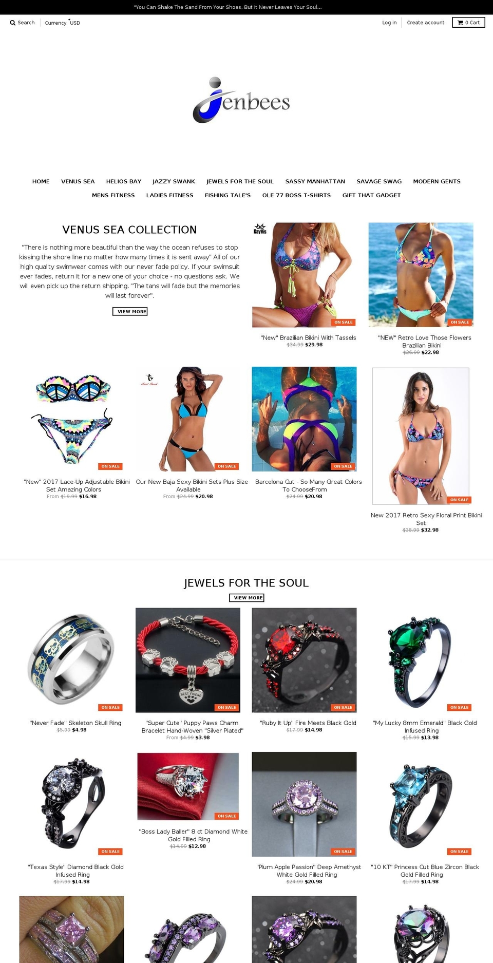 jenbees.com — Shopify storefront screenshot