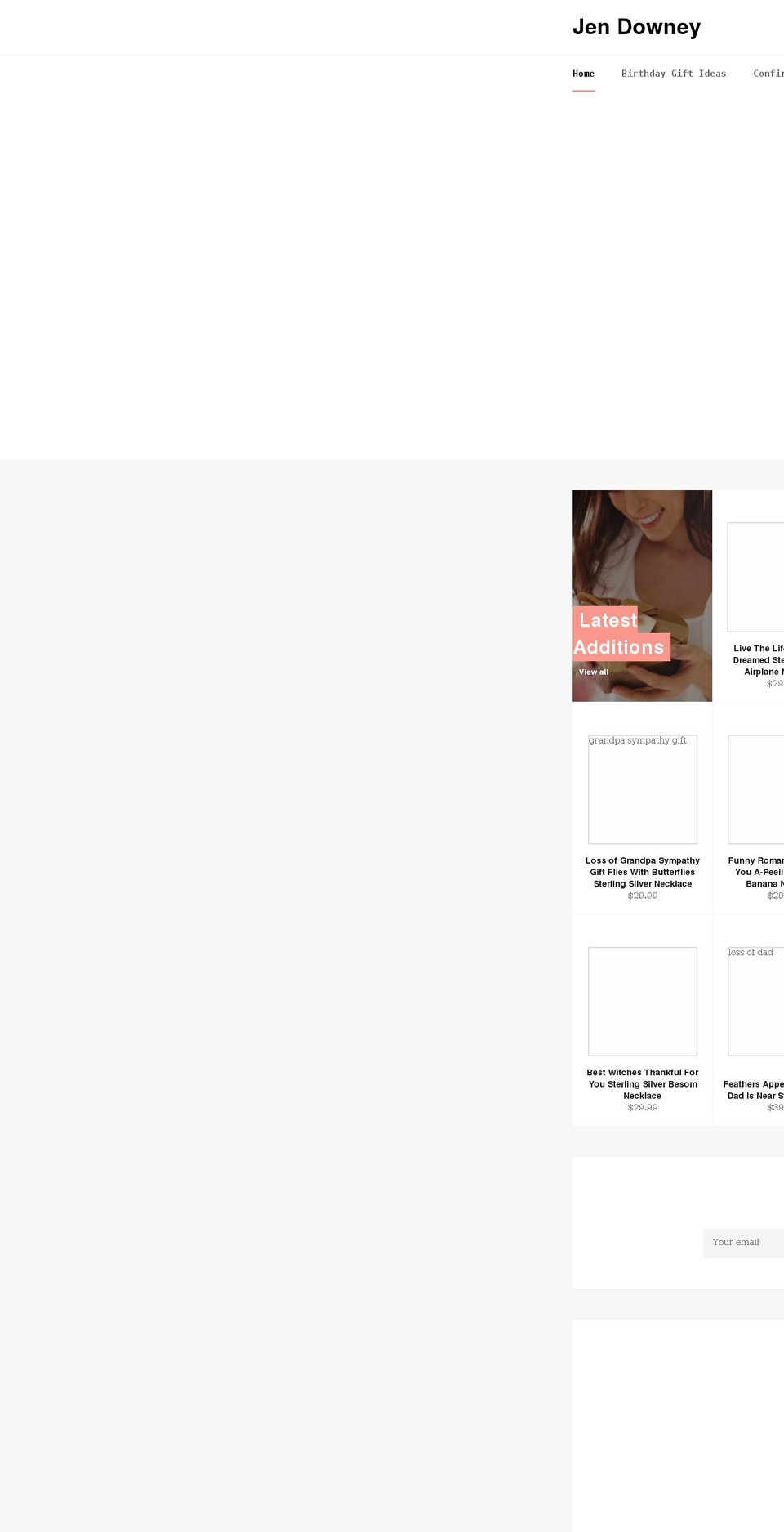 jendowney.com shopify website screenshot