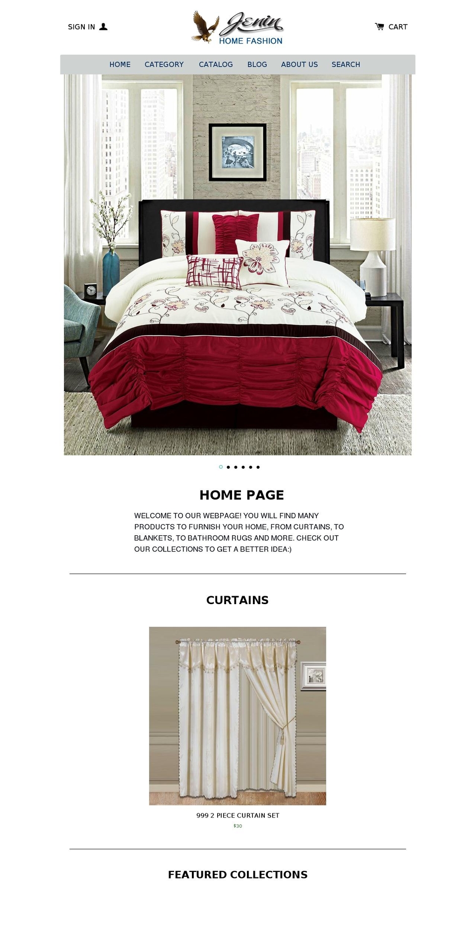 jeninhomefashioninc.com — Shopify storefront screenshot