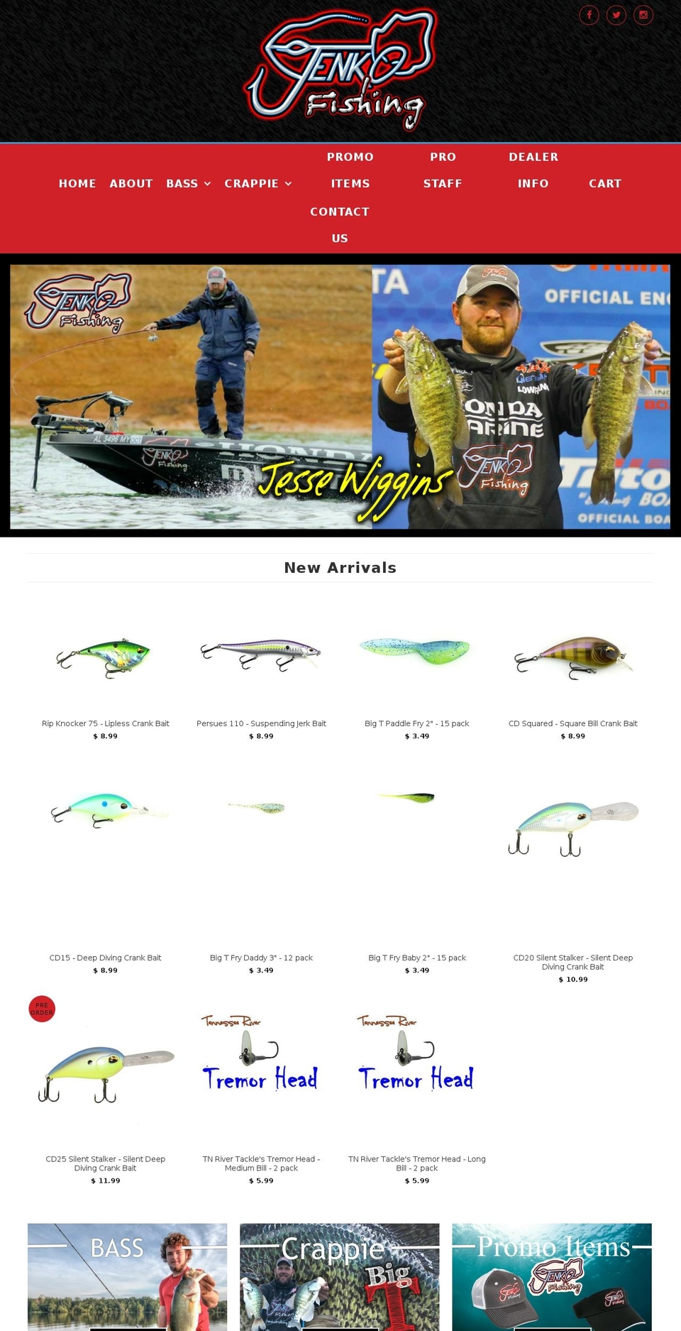 jenkofishing.com shopify website screenshot