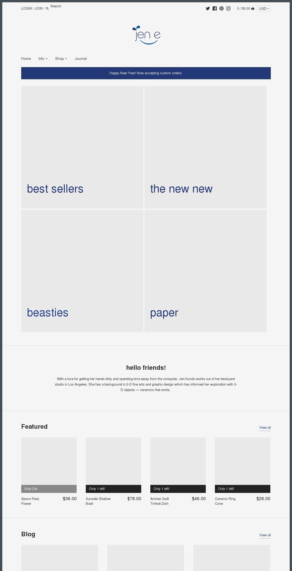 jenkuroki.com shopify website screenshot