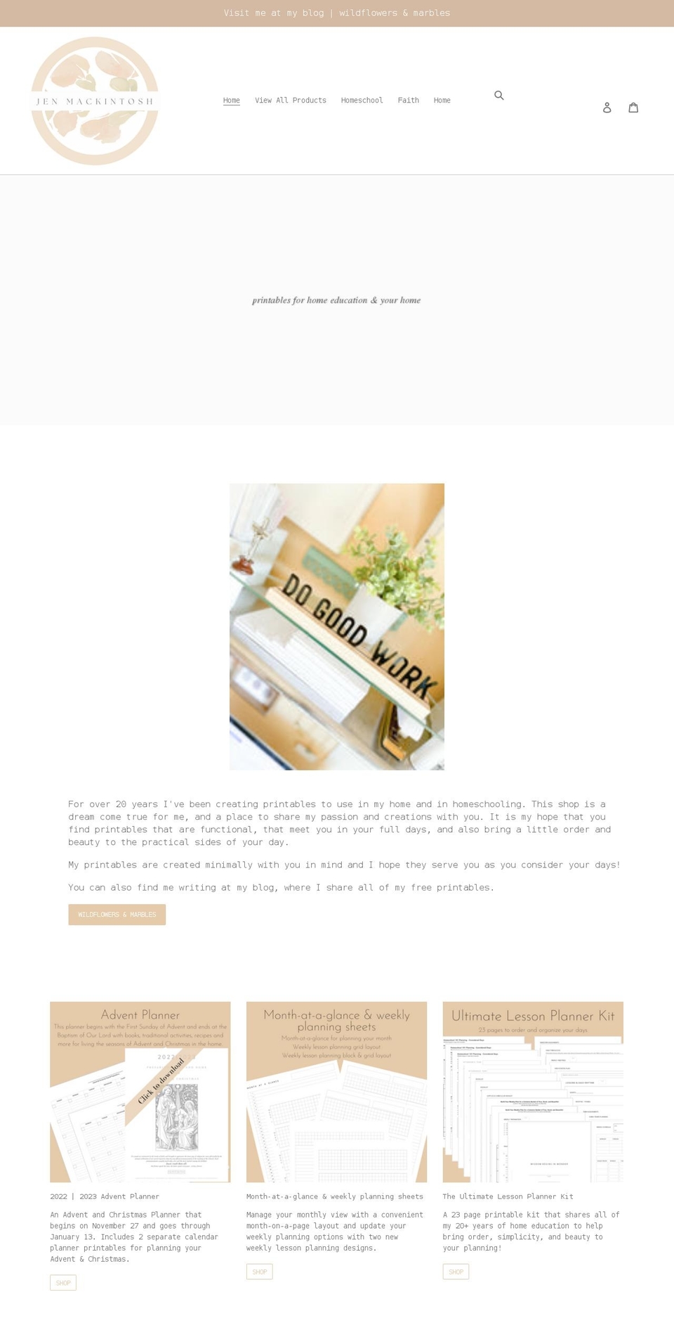 jenmackintosh.com shopify website screenshot