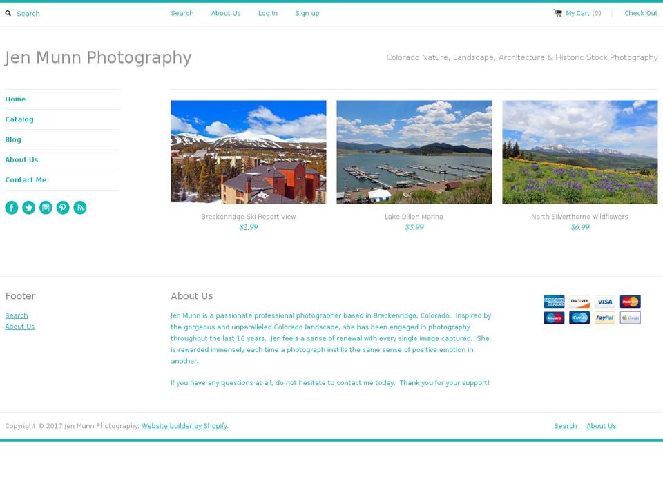 jenmunnphoto.com shopify website screenshot