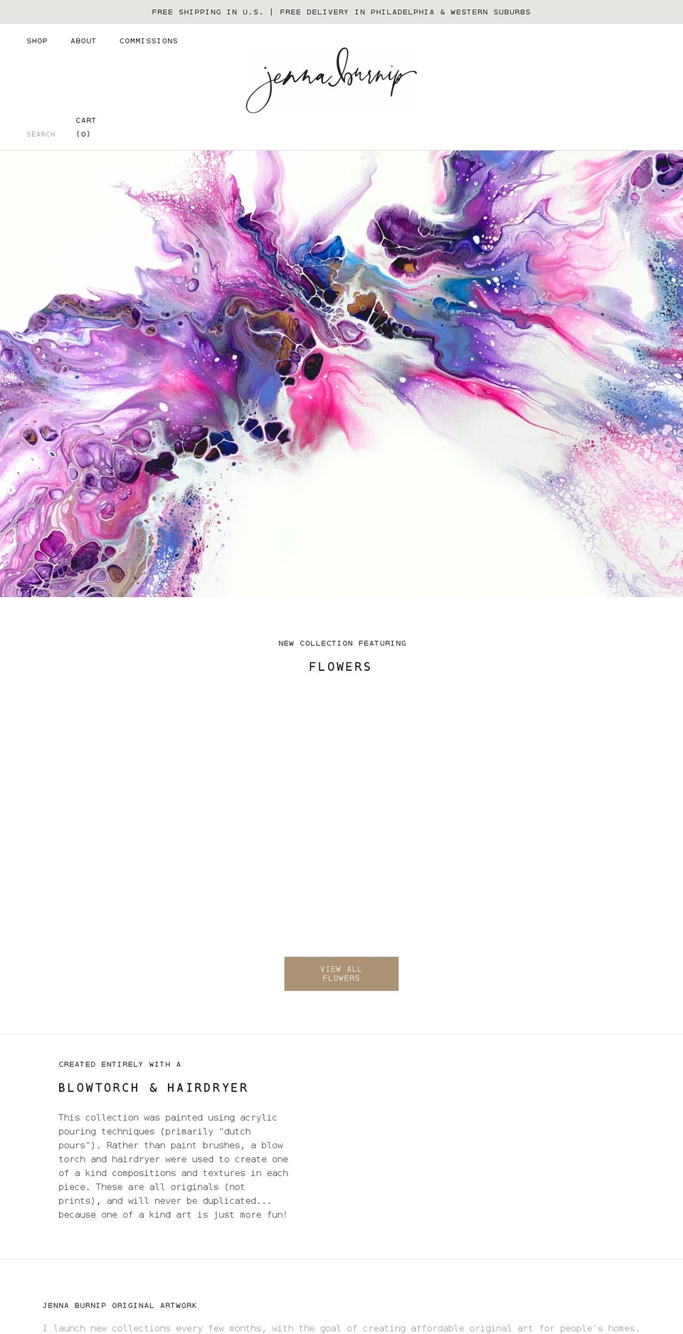 jennaburnip.com shopify website screenshot