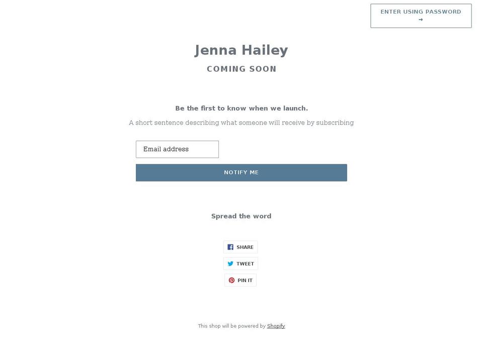 jennahailey.com shopify website screenshot