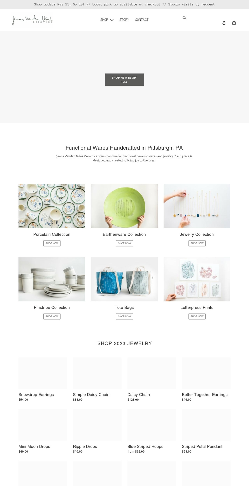 jennavandenbrink.com shopify website screenshot