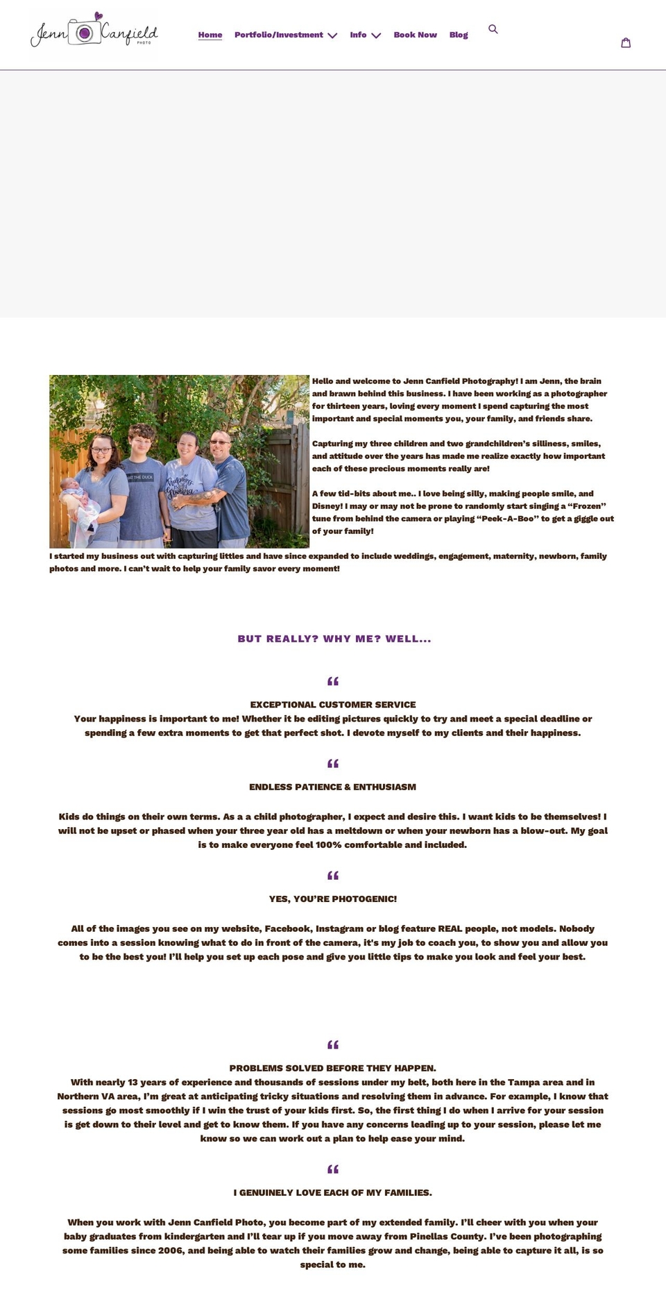 jenncanfieldphoto.com shopify website screenshot