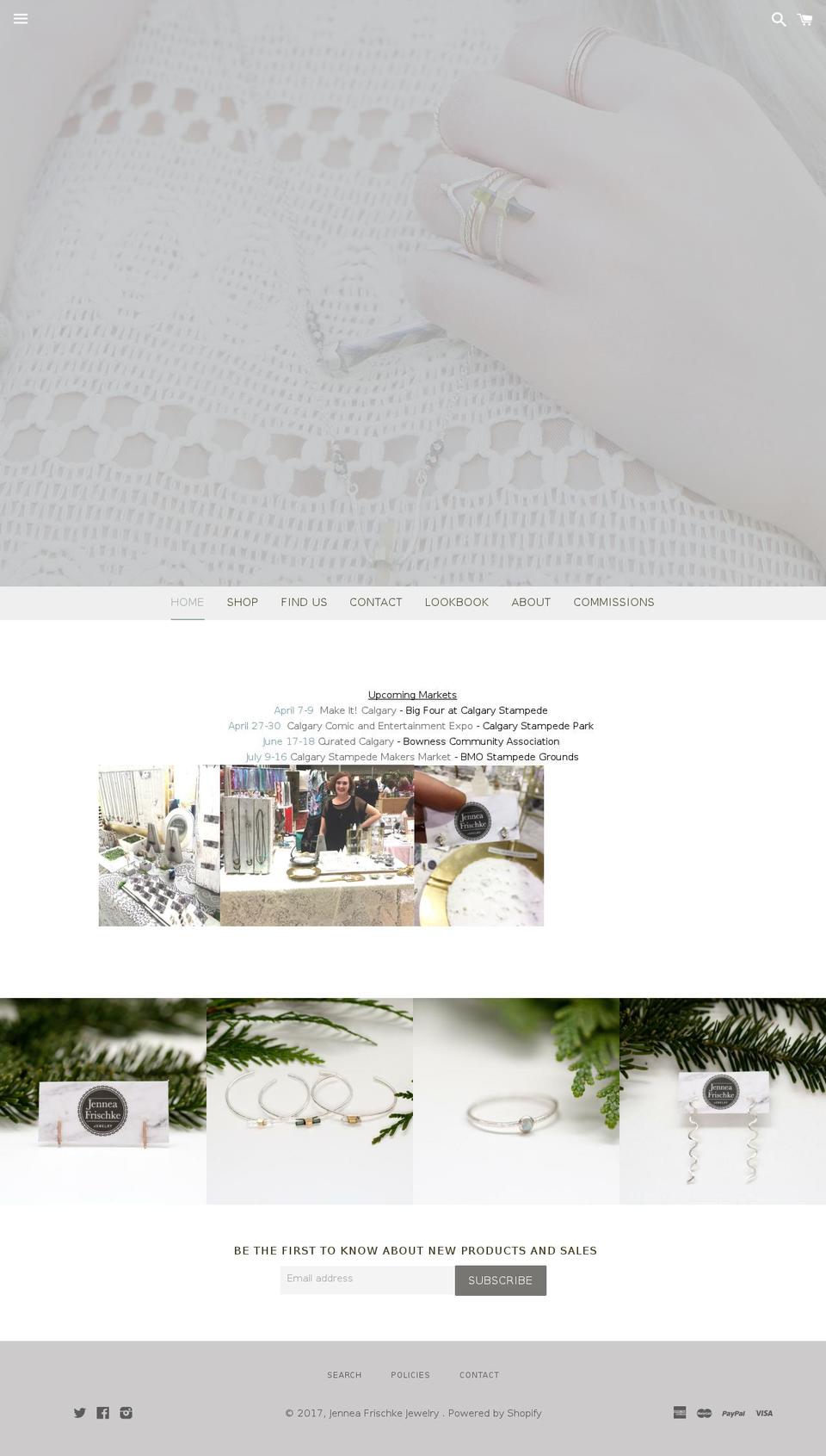 jenneafrischke.com shopify website screenshot