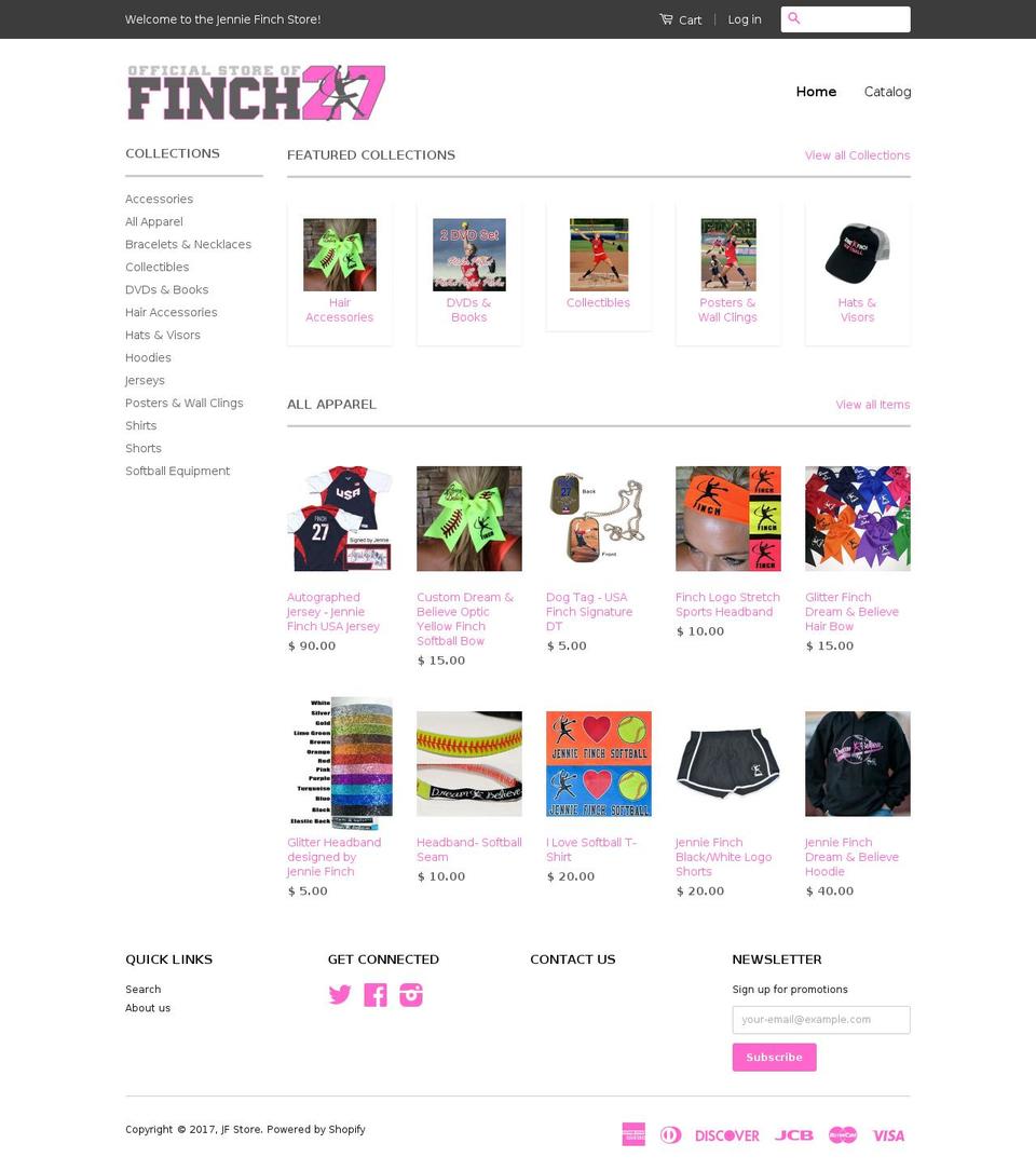 jenniefinchstore.com shopify website screenshot