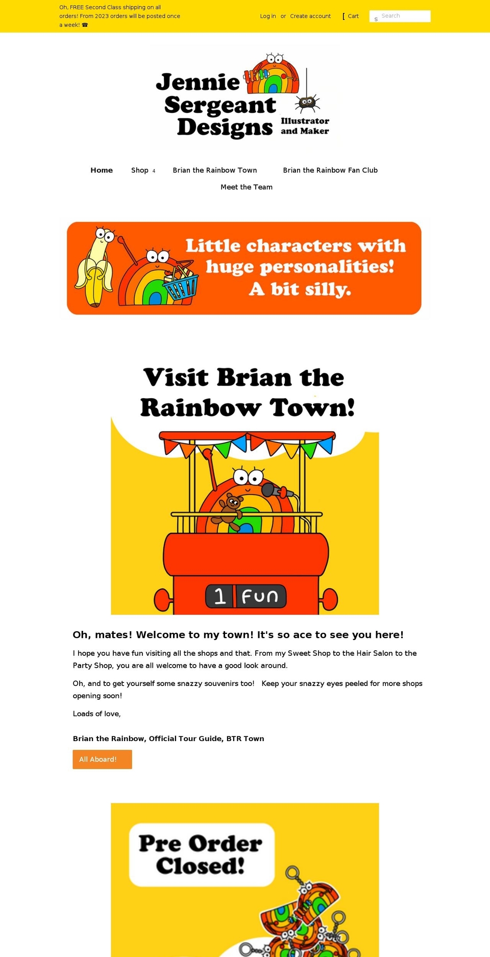 jenniesergeantdesigns.co.uk shopify website screenshot