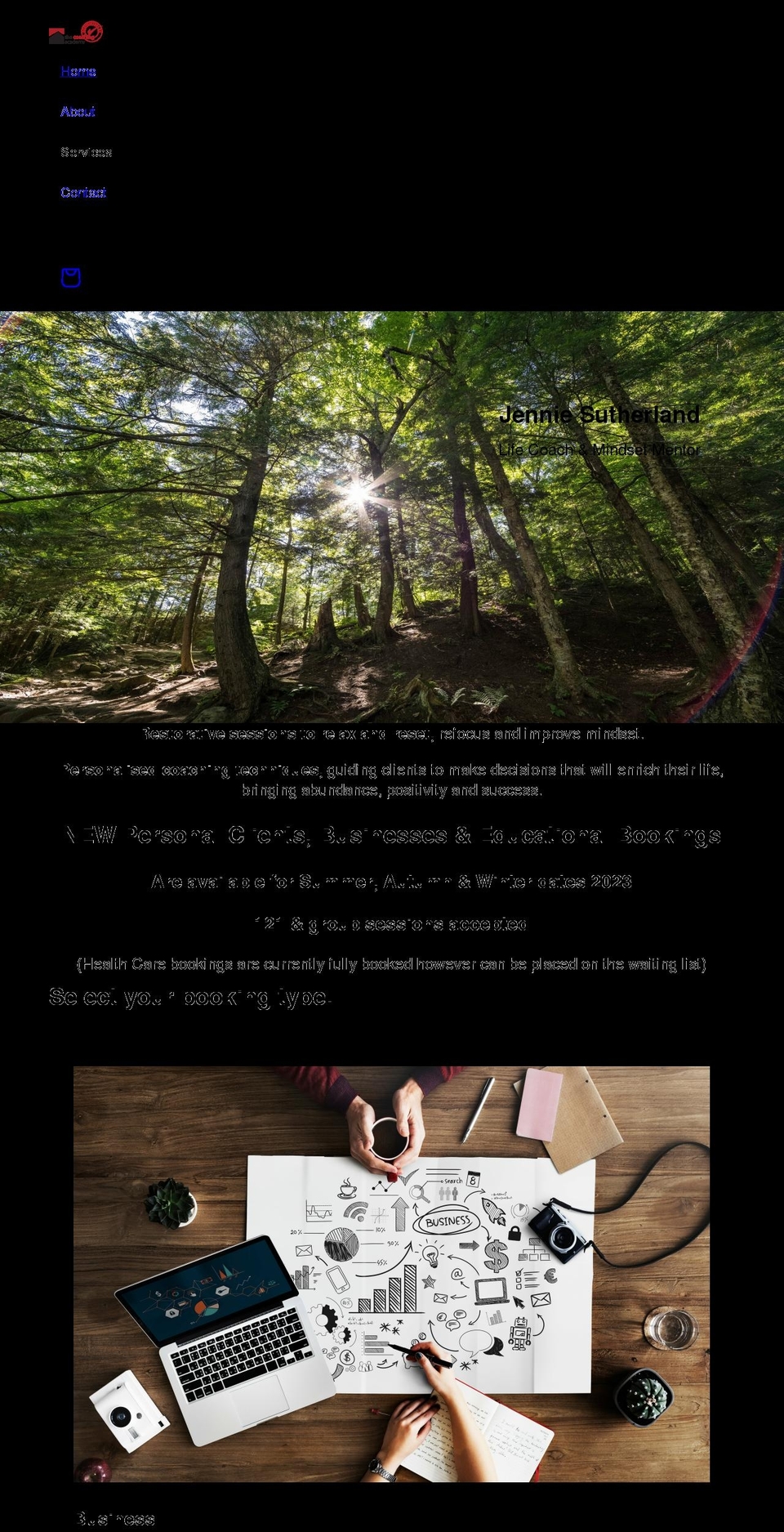 jenniesutherland.com shopify website screenshot