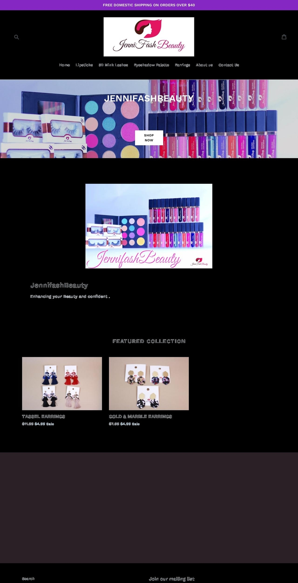 jennifashbeauty.com — Shopify storefront screenshot
