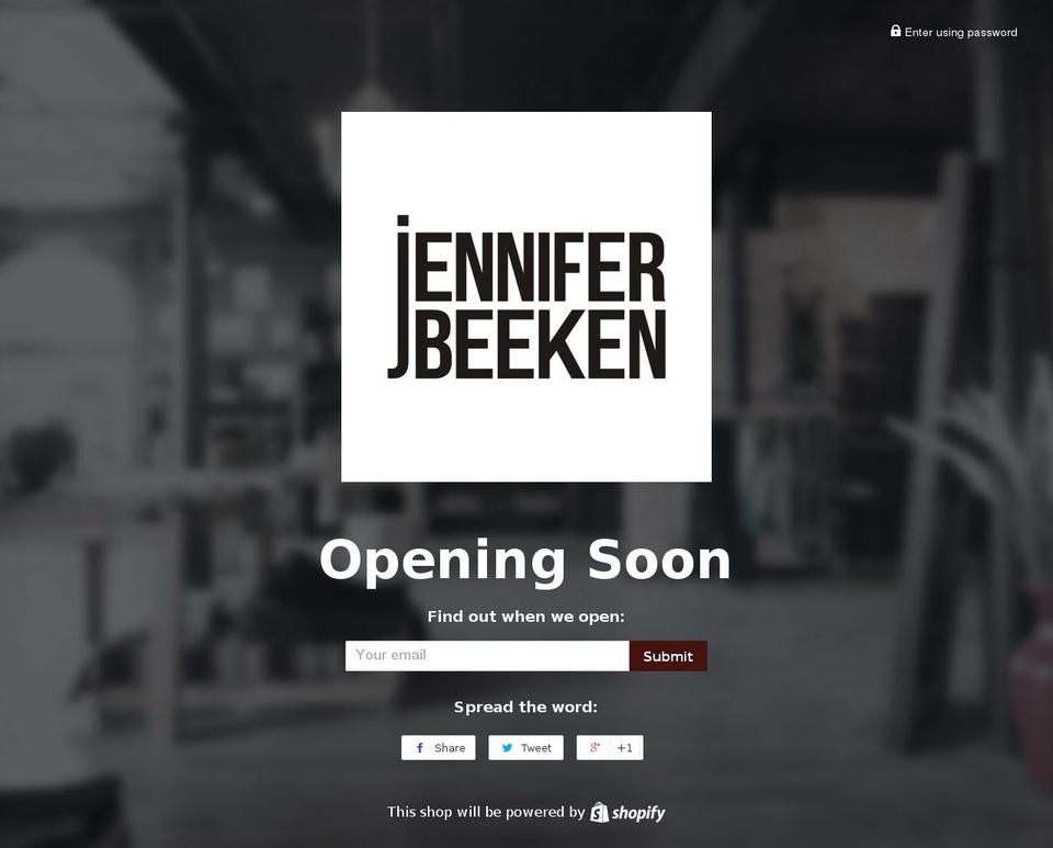 jenniferbeeken.com shopify website screenshot