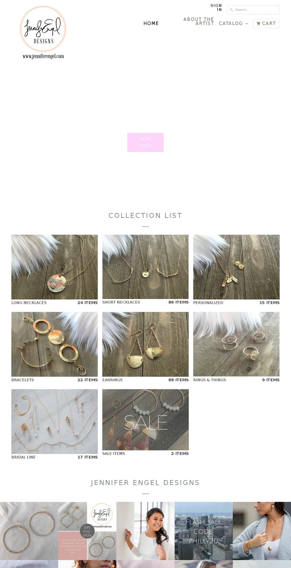 jenniferengel.com — Shopify storefront screenshot