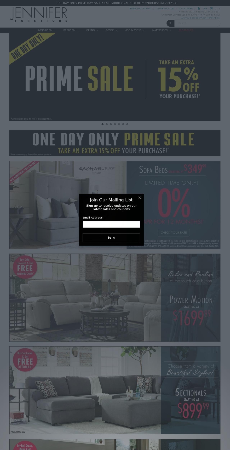 jenniferfurniture.biz shopify website screenshot