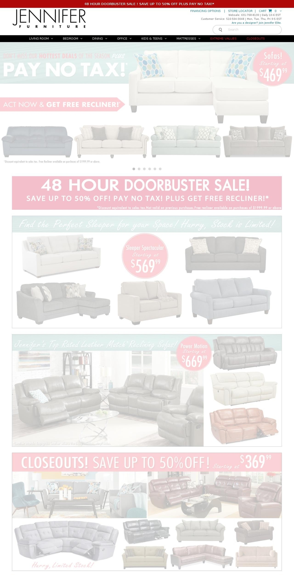 jenniferfurniture.net shopify website screenshot