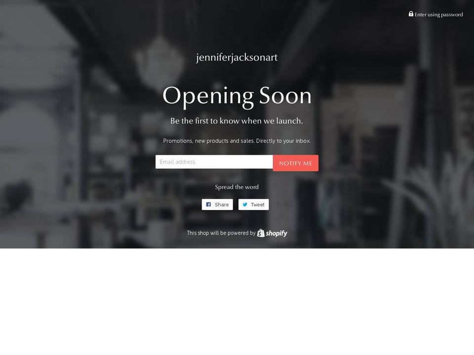 jenniferjacksonart.com — Shopify storefront screenshot