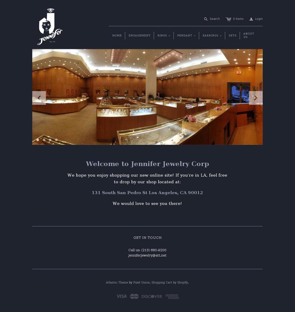 jenniferjewelrystore.com shopify website screenshot