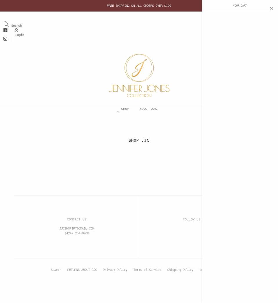 jenniferjonescollection.com shopify website screenshot