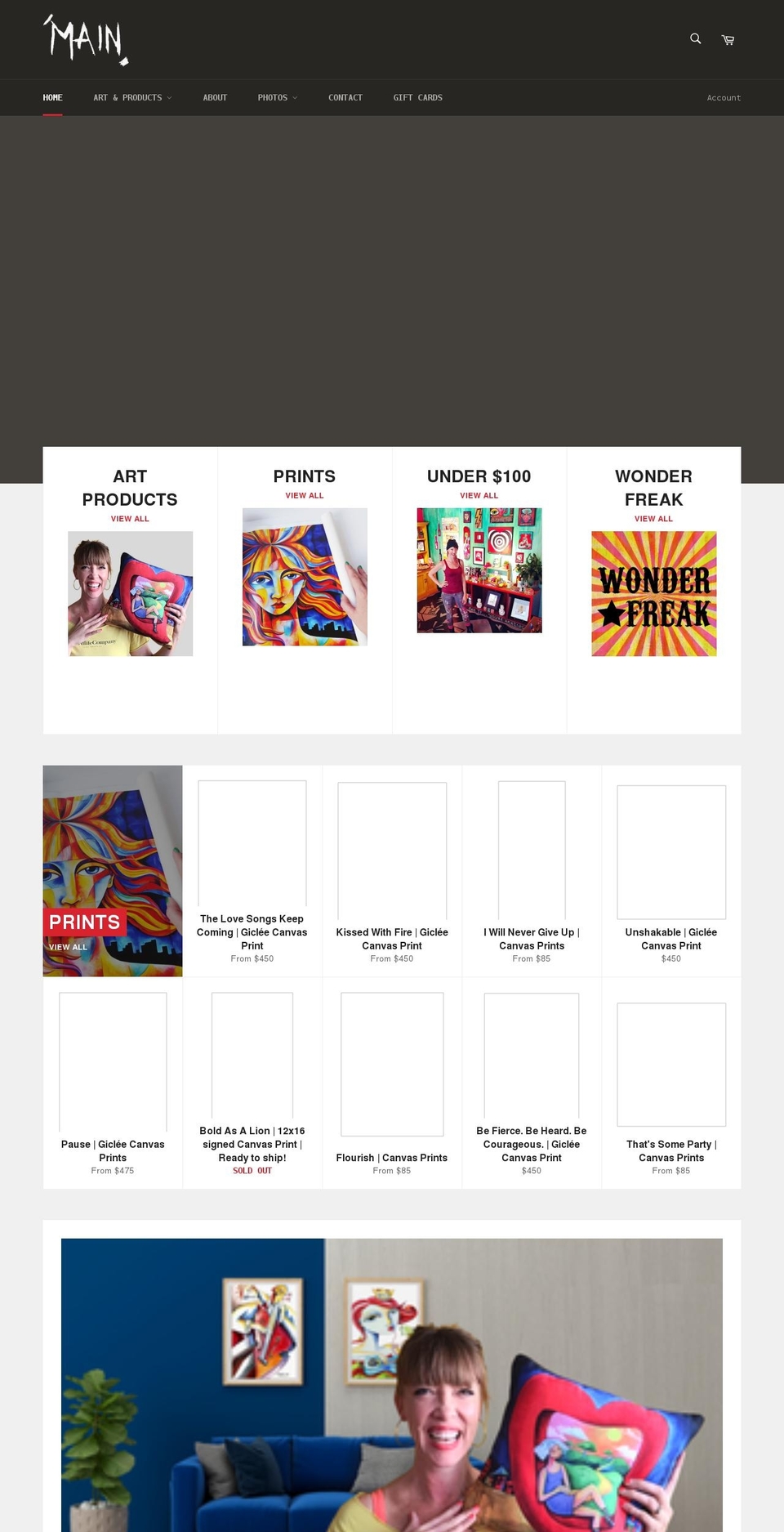 jennifermaingallery.com shopify website screenshot