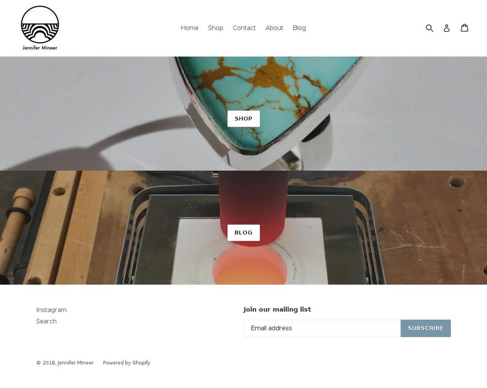jennifermineer.com shopify website screenshot