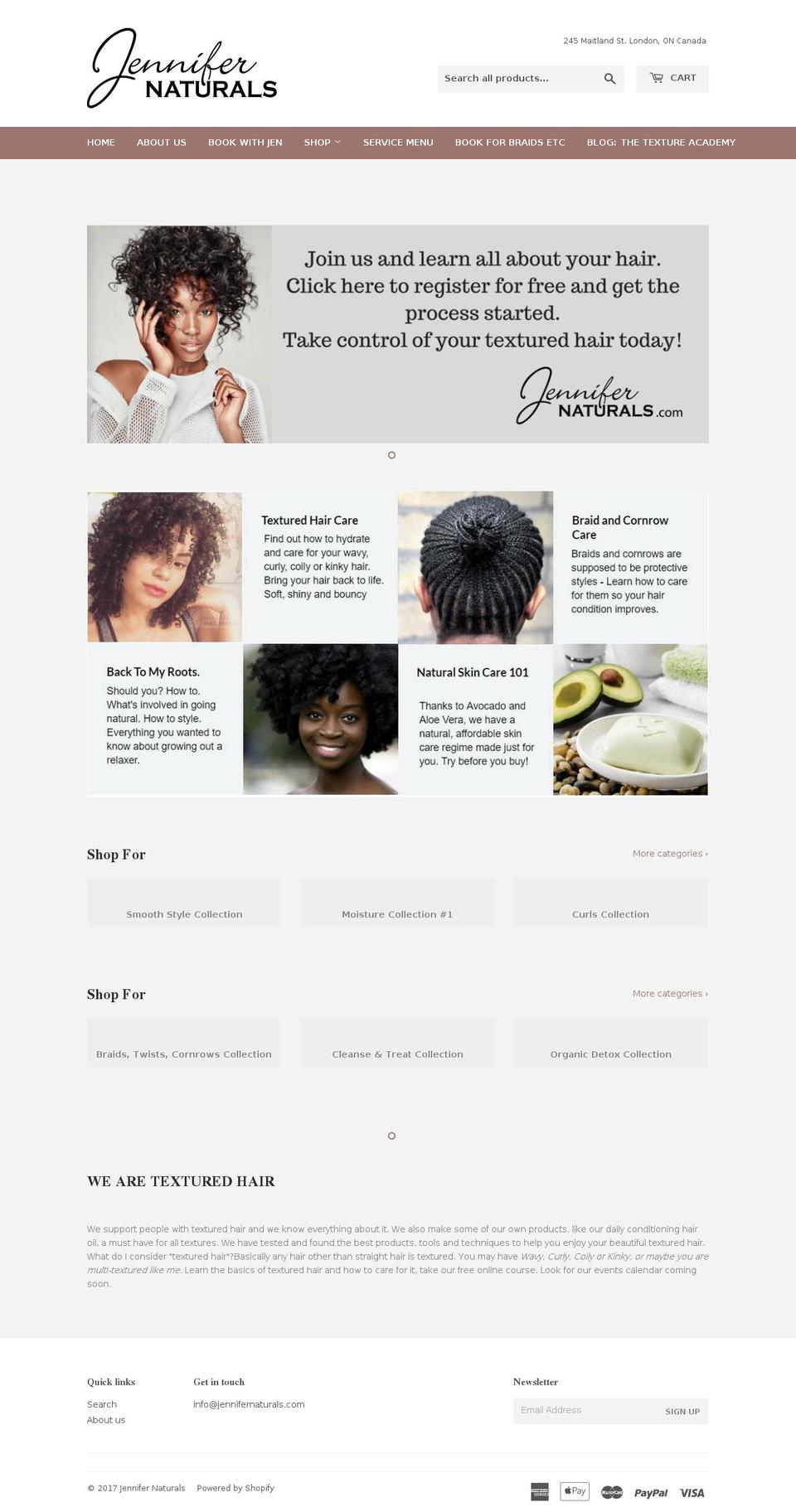 jennifernaturals.com shopify website screenshot