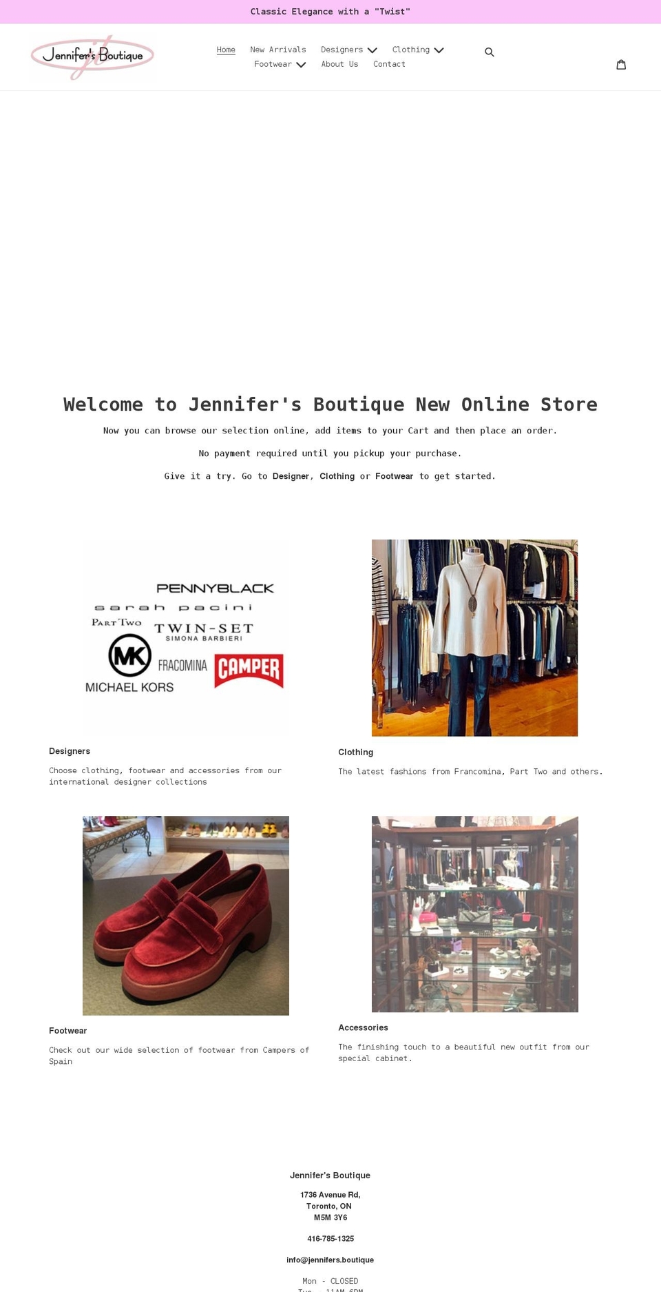 jennifers.boutique shopify website screenshot