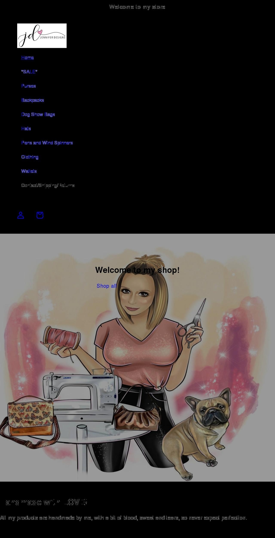 jennifersdesigns.net shopify website screenshot