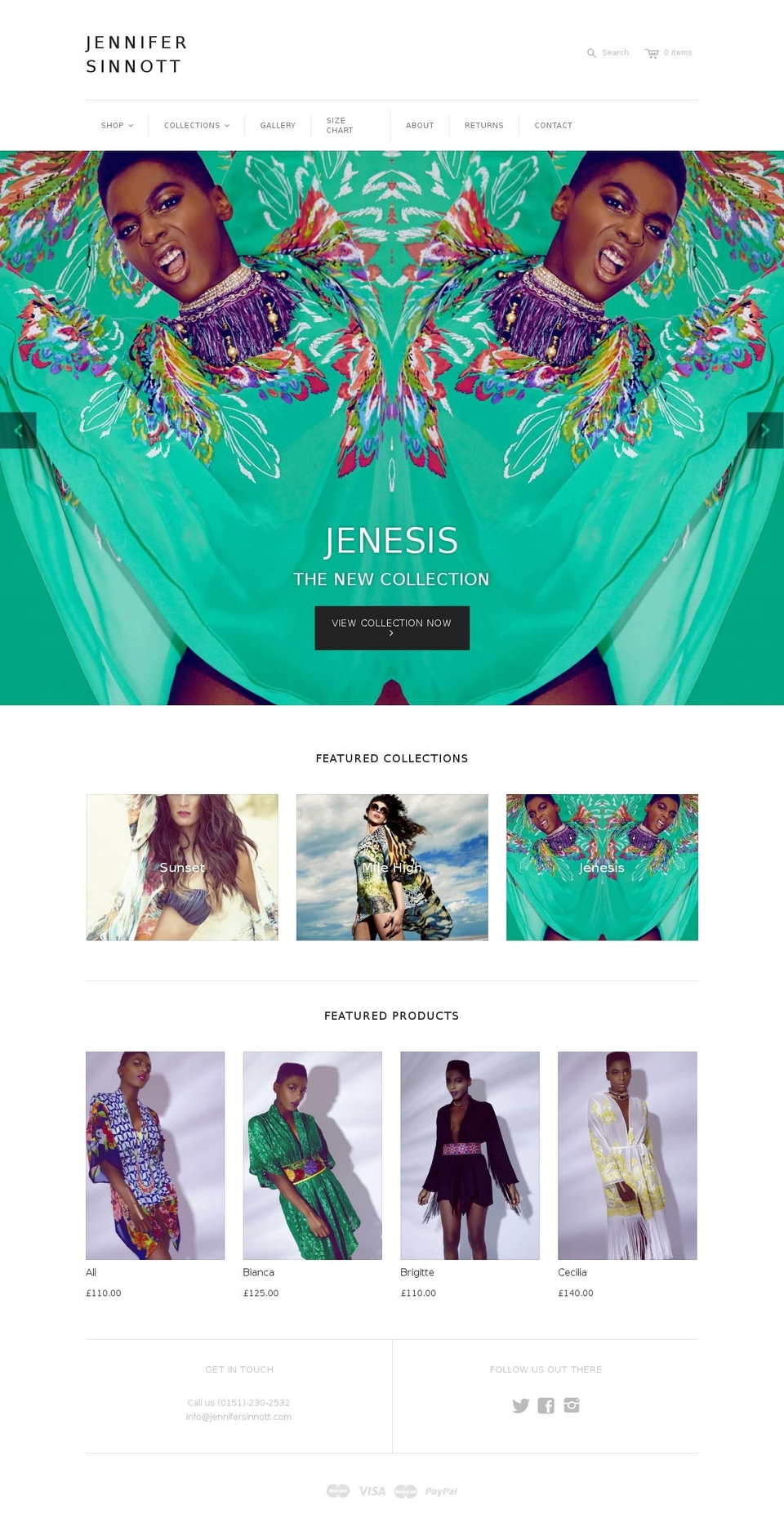 jennifersinnott.com shopify website screenshot