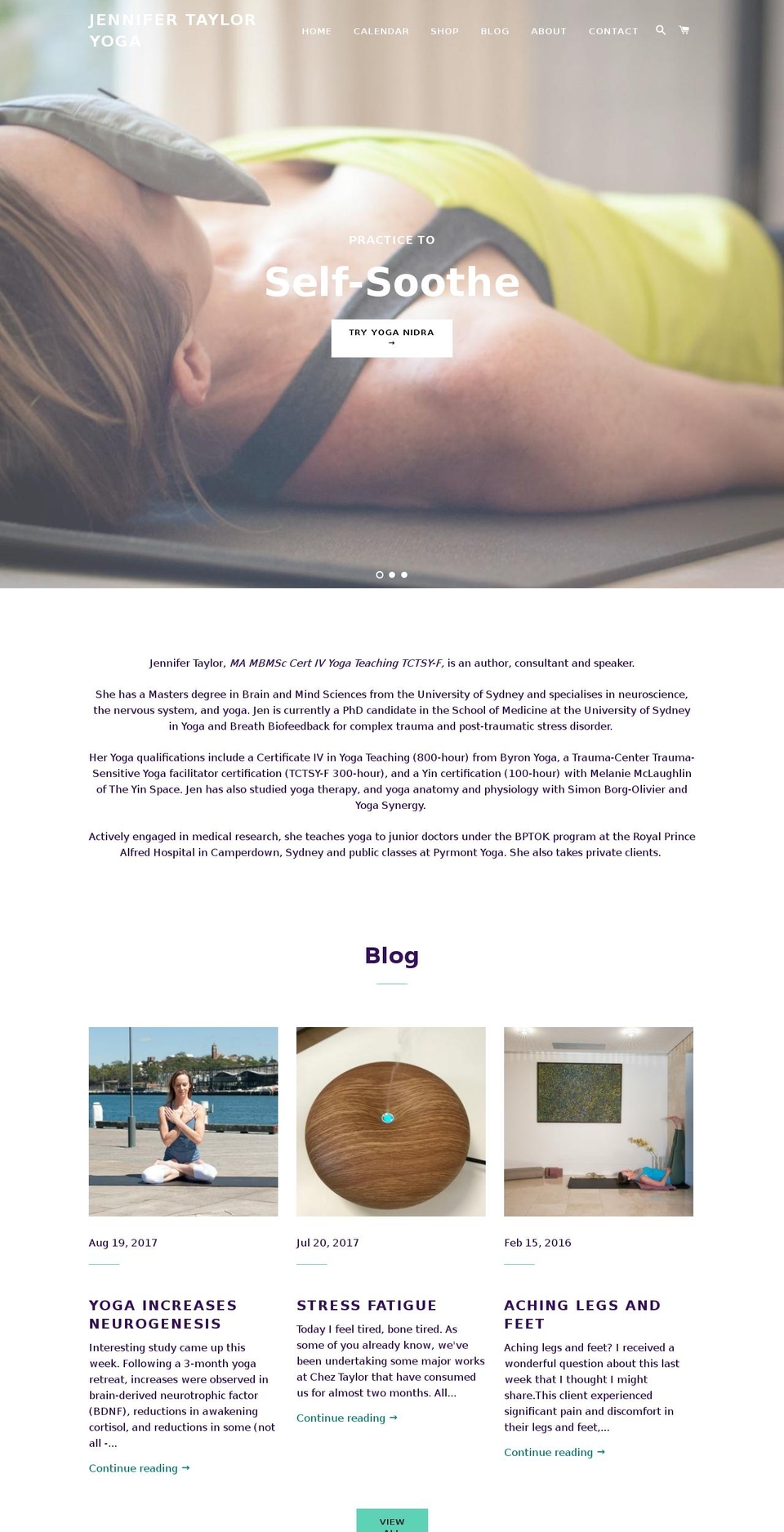 jennifertaylor.yoga shopify website screenshot