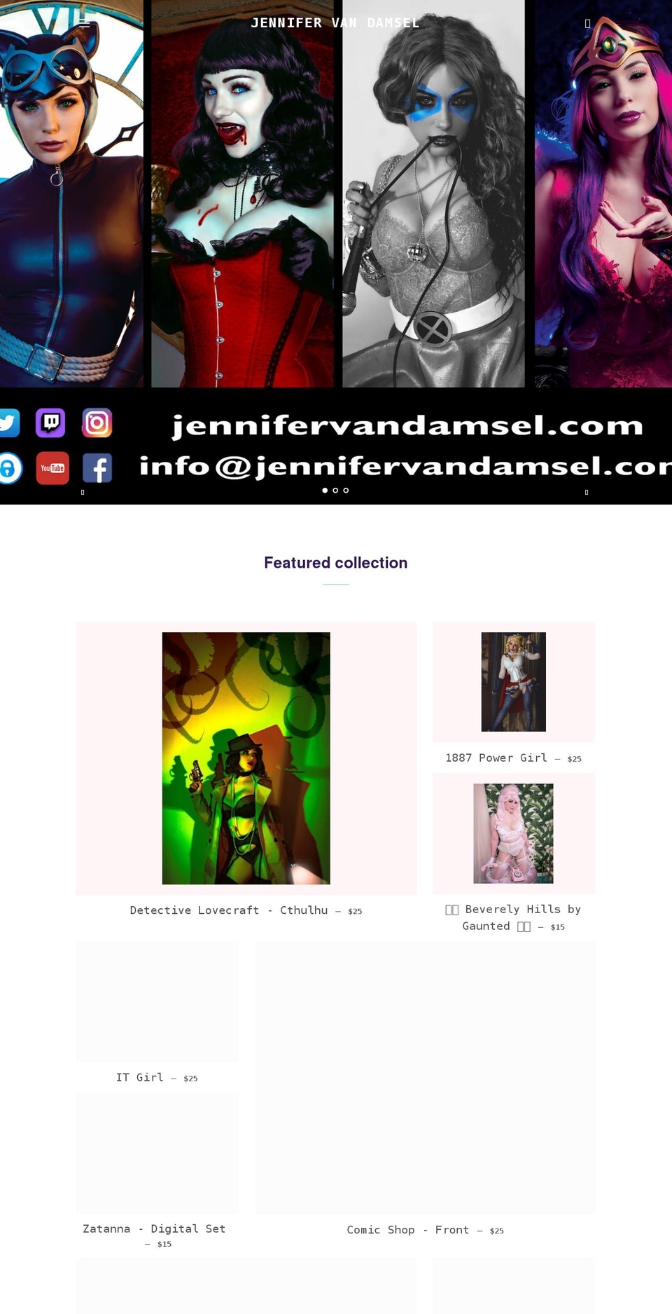jennifervandamsel.com shopify website screenshot