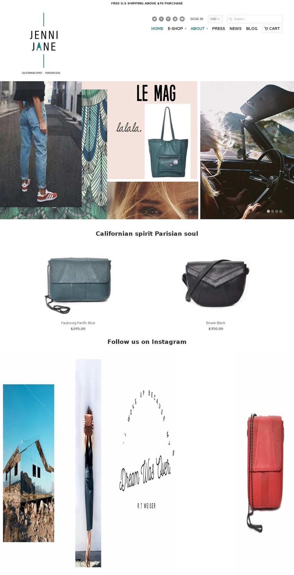 jennijane.com shopify website screenshot