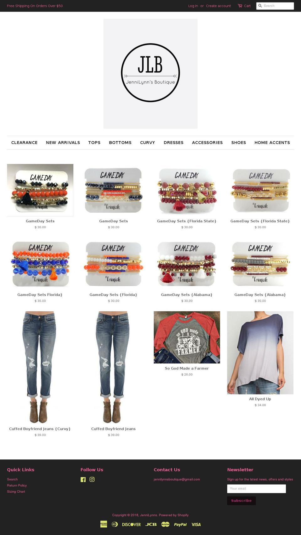 jennilynns.com — Shopify storefront screenshot