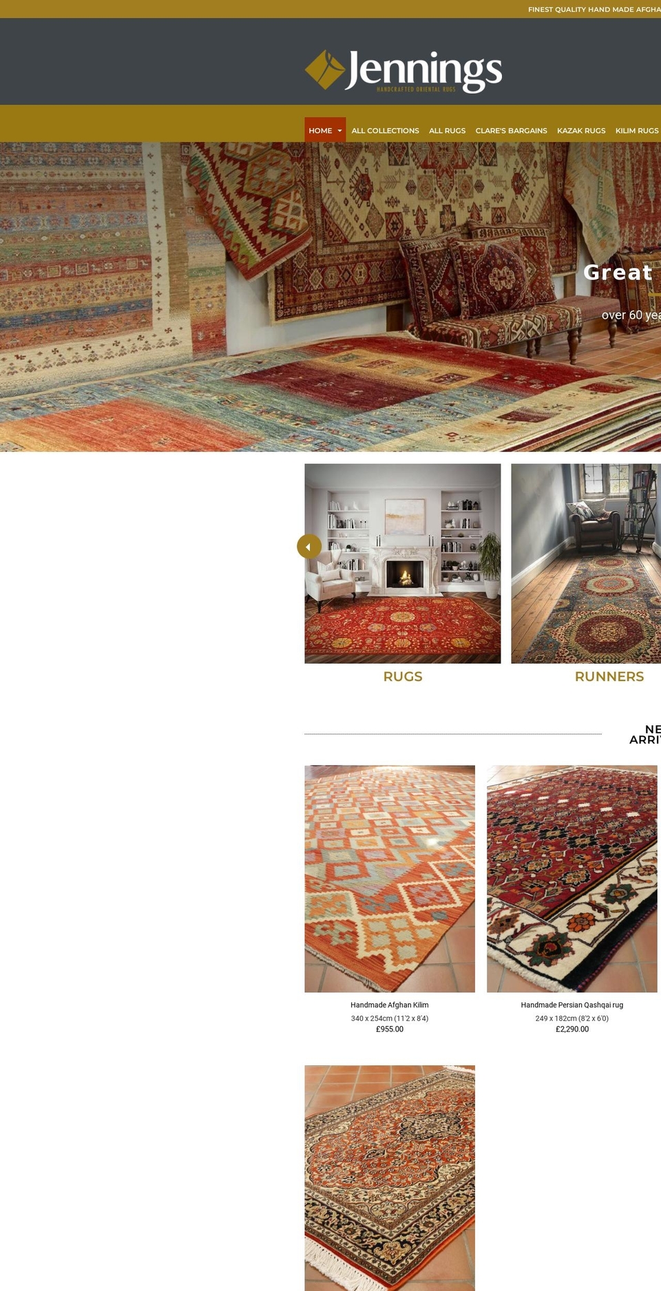 jenningsrugs.myshopify.com shopify website screenshot