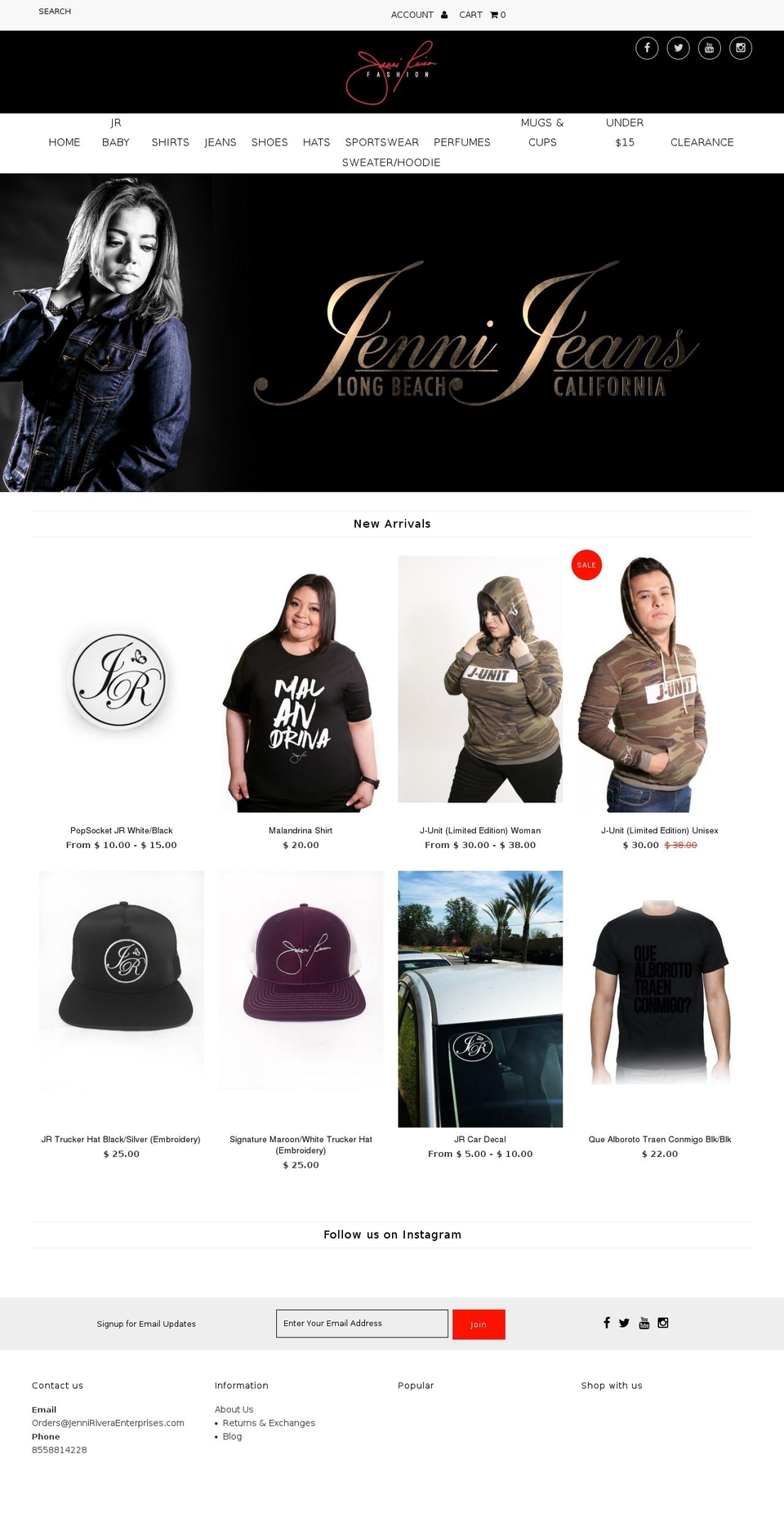 jenniriverafashion.com shopify website screenshot