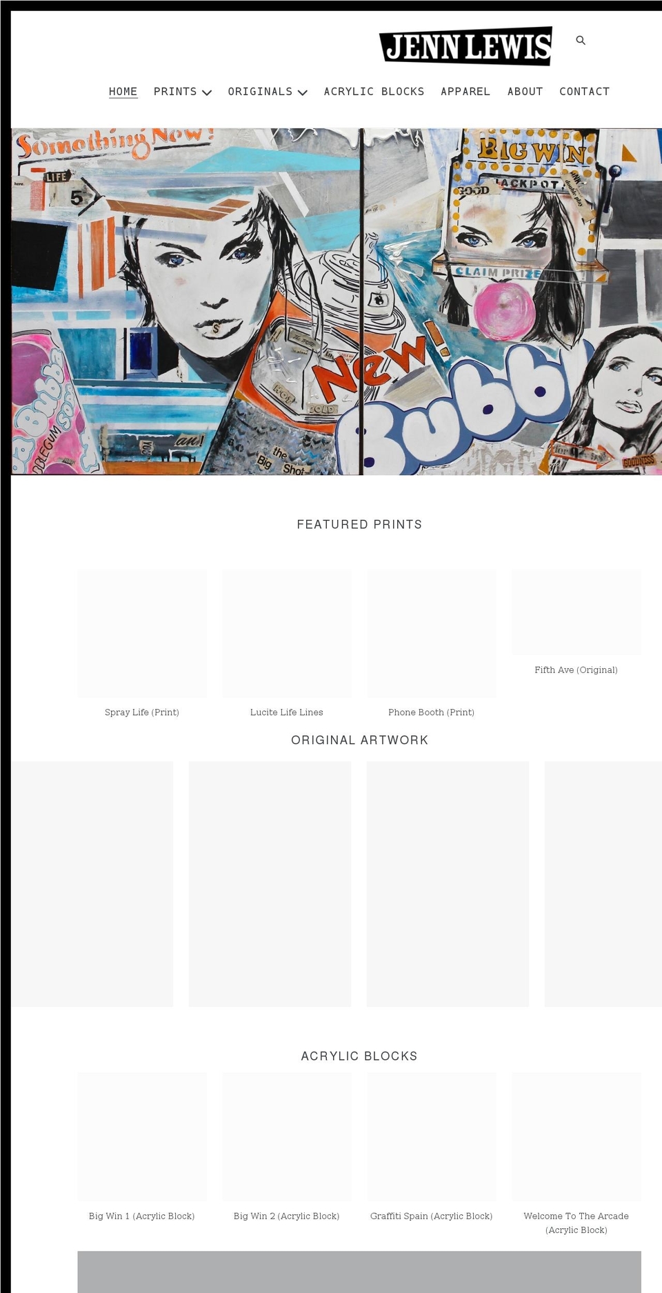 jennlewisart.com shopify website screenshot