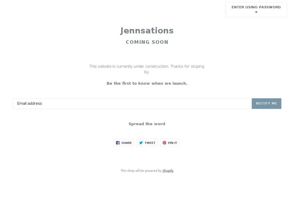 jennsations.com shopify website screenshot