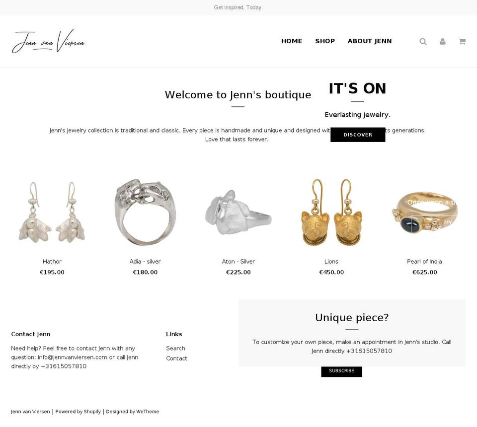 jennvanviersen.com shopify website screenshot