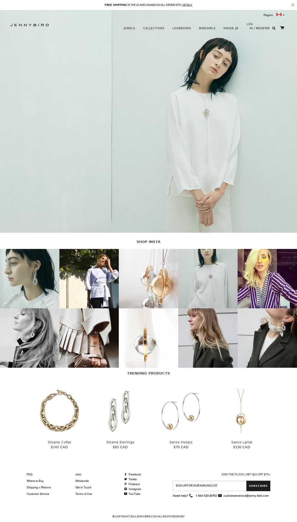 Prestige Shopify theme site example jenny-bird.ca