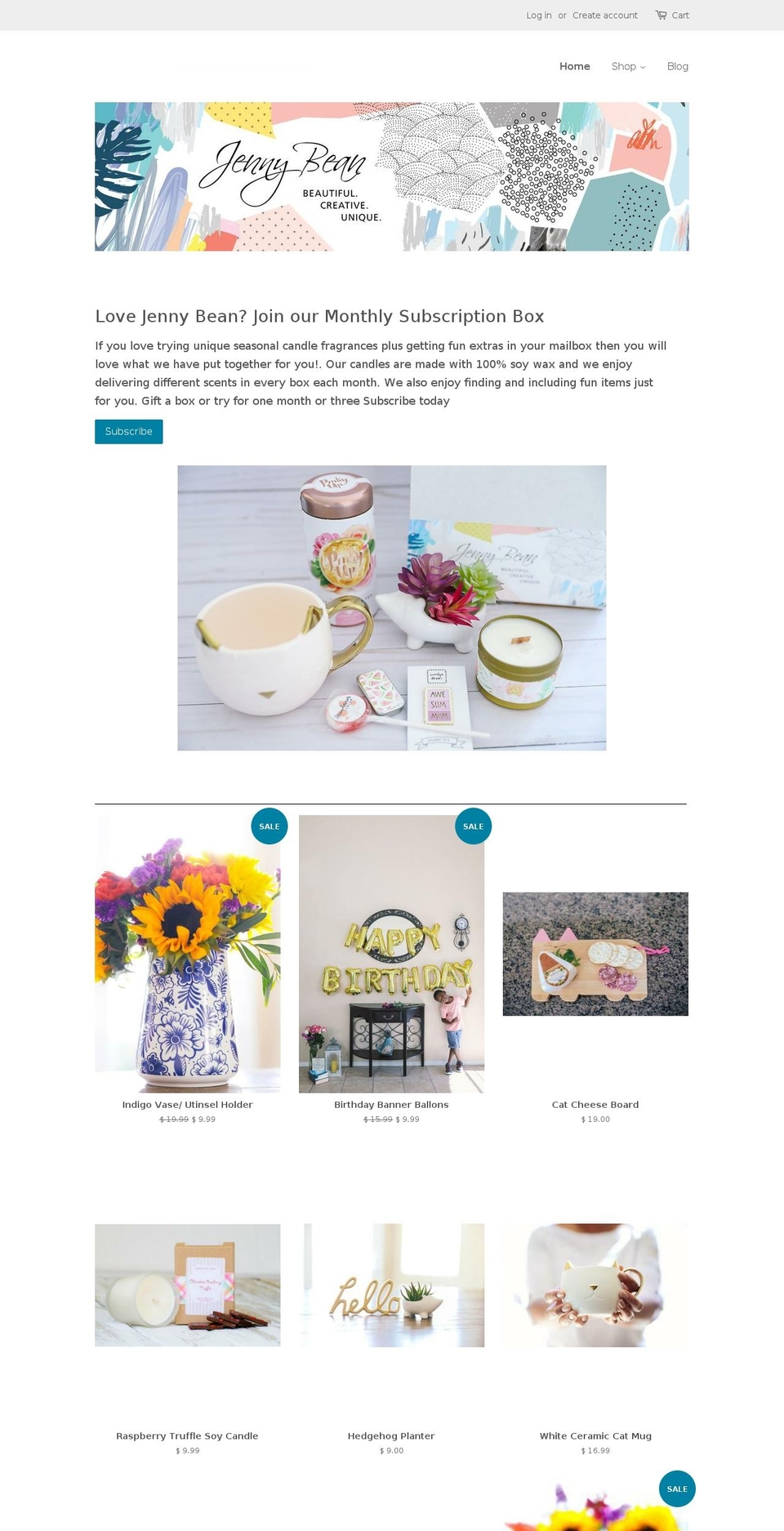jennybeanboutique.com shopify website screenshot