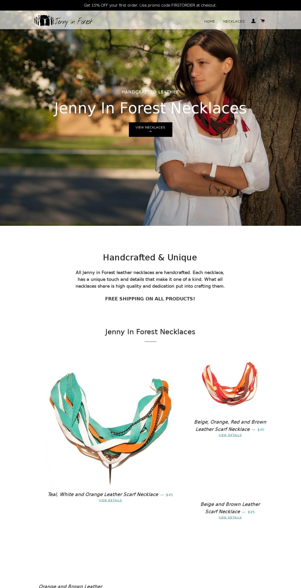 jennyinforest.com — Shopify storefront screenshot