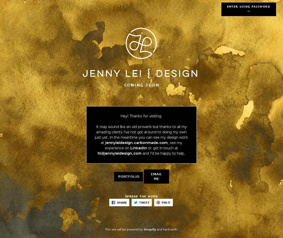 jennyleidesign.com shopify website screenshot