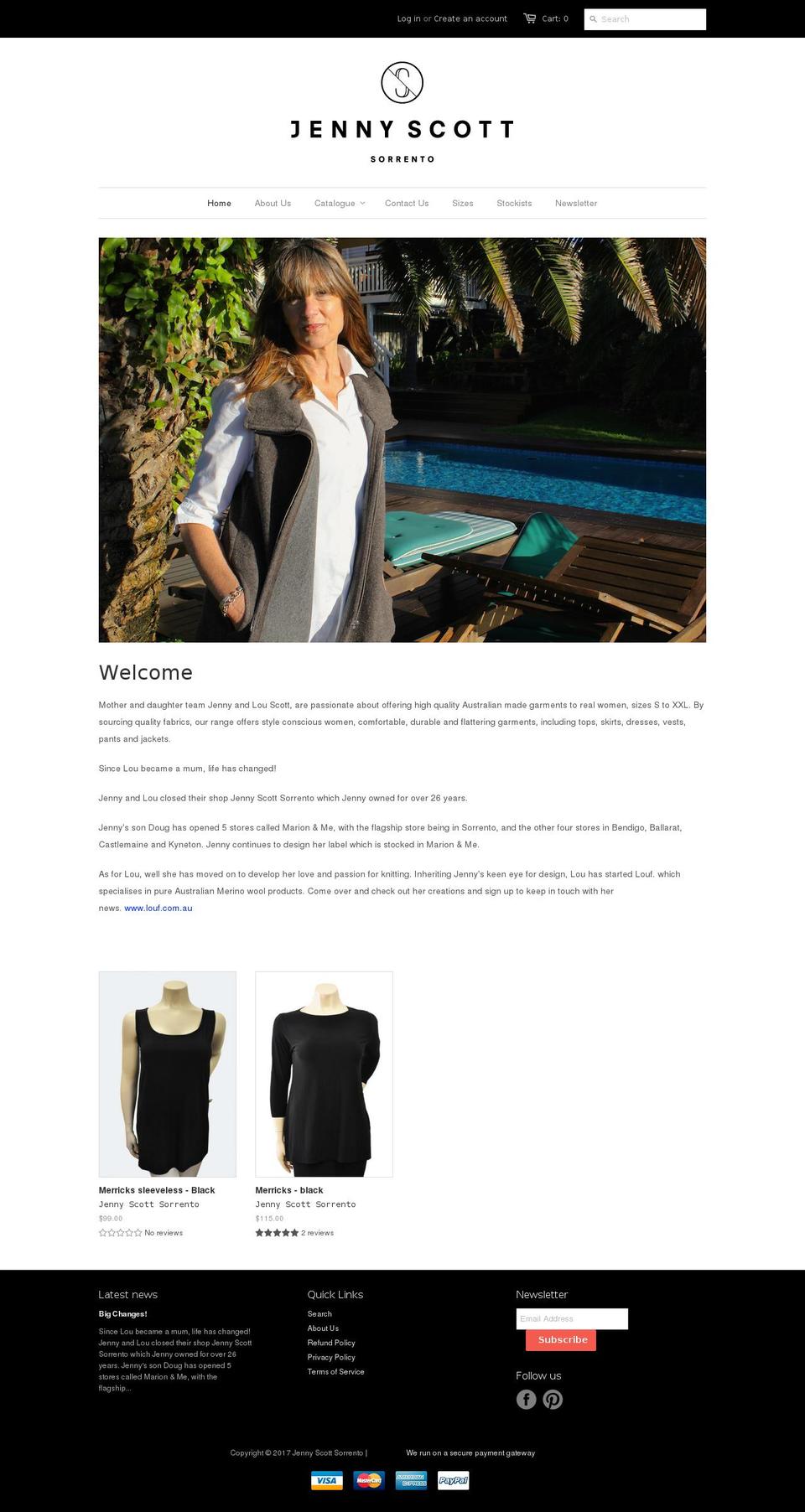 jennyscottsorrento.com shopify website screenshot