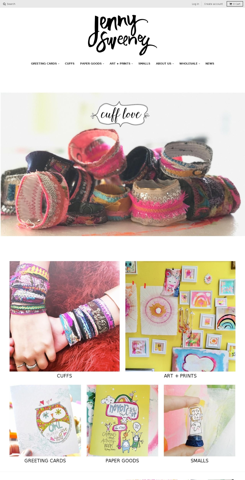 jennysweeneydesigns.com shopify website screenshot
