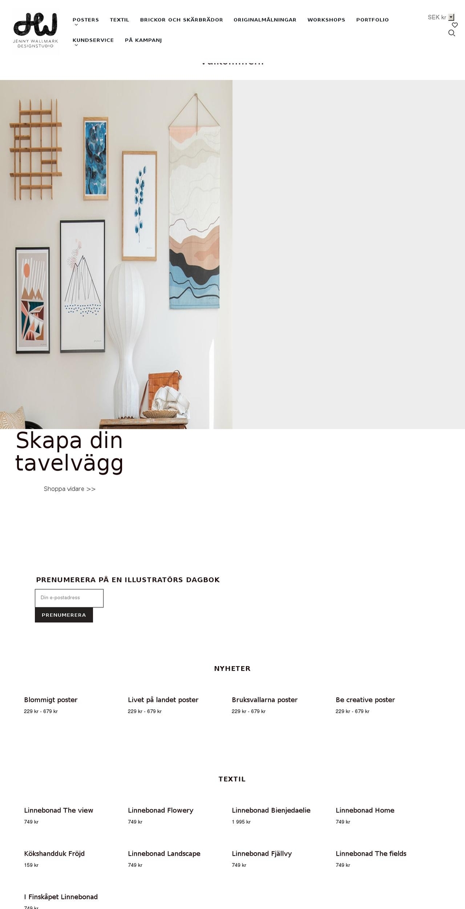 jennywallmark.se shopify website screenshot