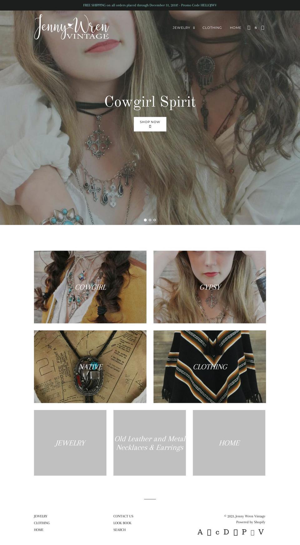 jennywrenvintage.com — Shopify storefront screenshot
