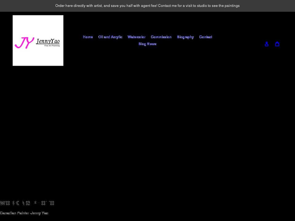 jennyyao.com shopify website screenshot