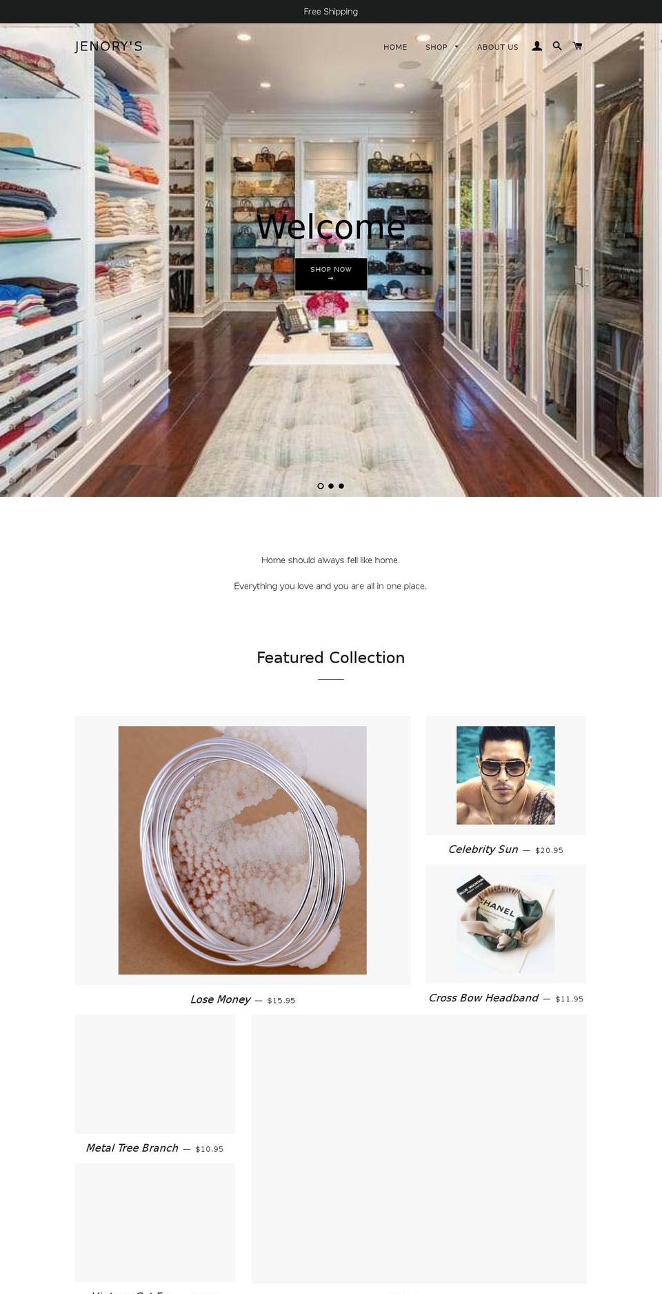 jenorys.com — Shopify storefront screenshot